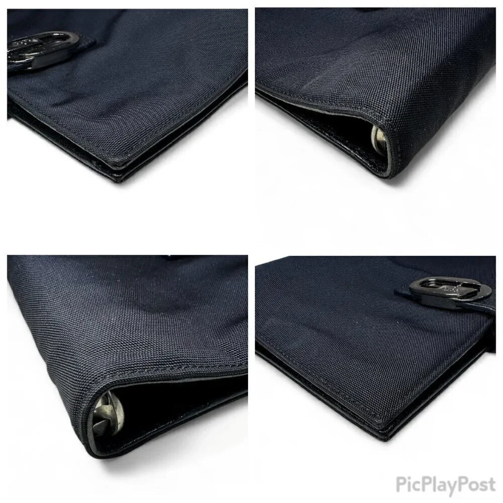 GUCCI Black Nylon Agenda Notebook Cover Unisex